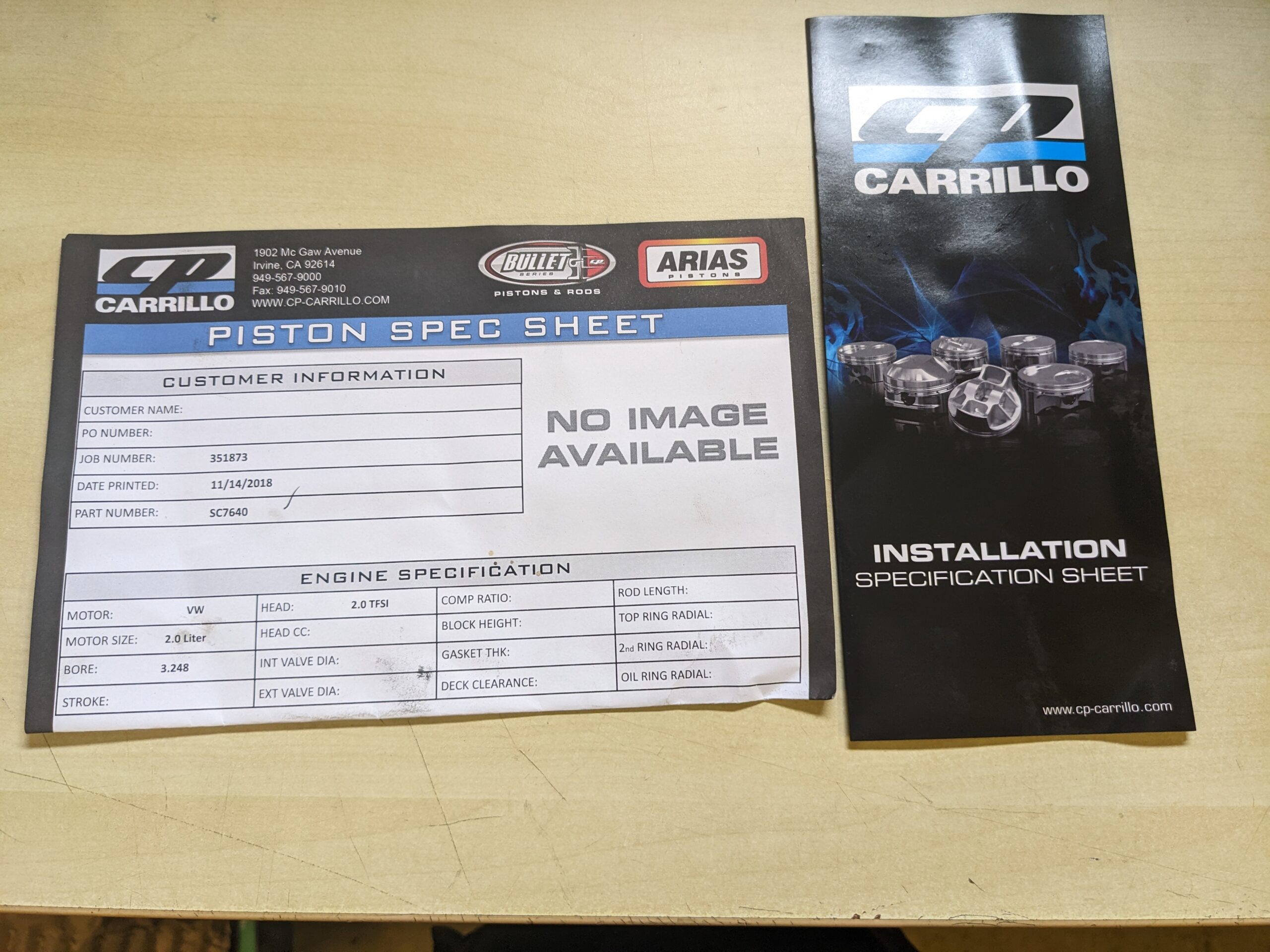 CP 2.0 TFSI 82.5mm 9.5:1 Stock Stroke Pistons - Image 2