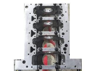 Machine caps to deck of block