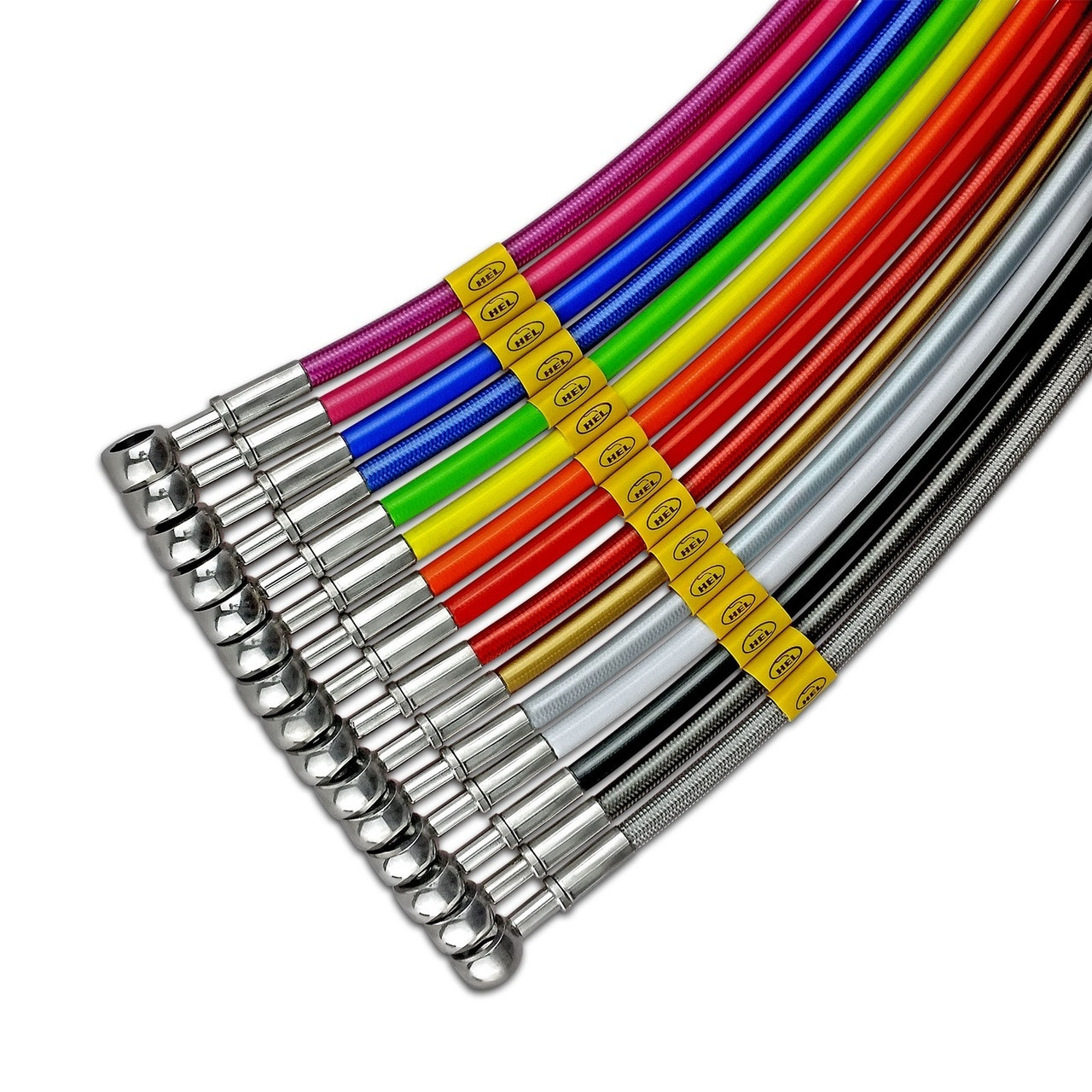 HEL Braided Rear Brake Line Set - Carbon Black